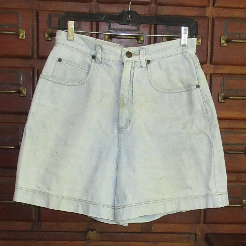 LIZWEAR Blue Cotton Denim Shorts 8 High Rise